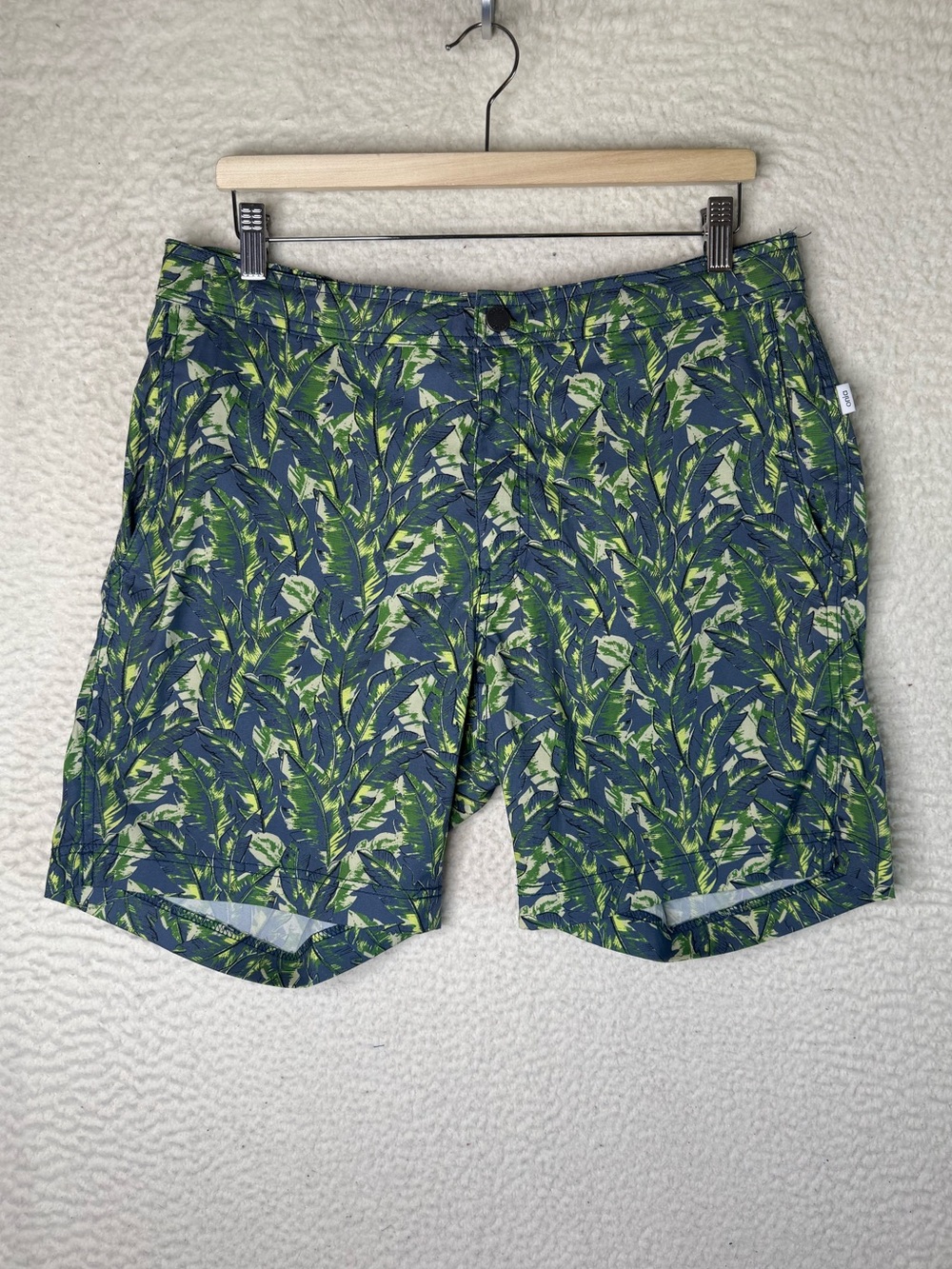 Onia The Calder Swim Shorts Hawaiian Green Blue Men's Size Large